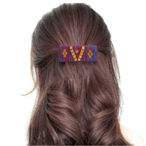 Designer silk thread multicolor hair back clip-HP0318GC07GM