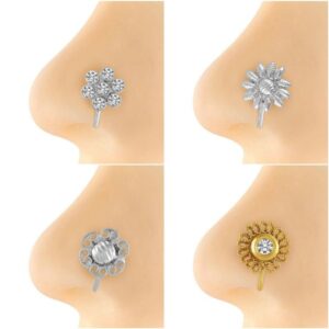 Different Style Ethnic Nose Pins Pack of 4 for Women