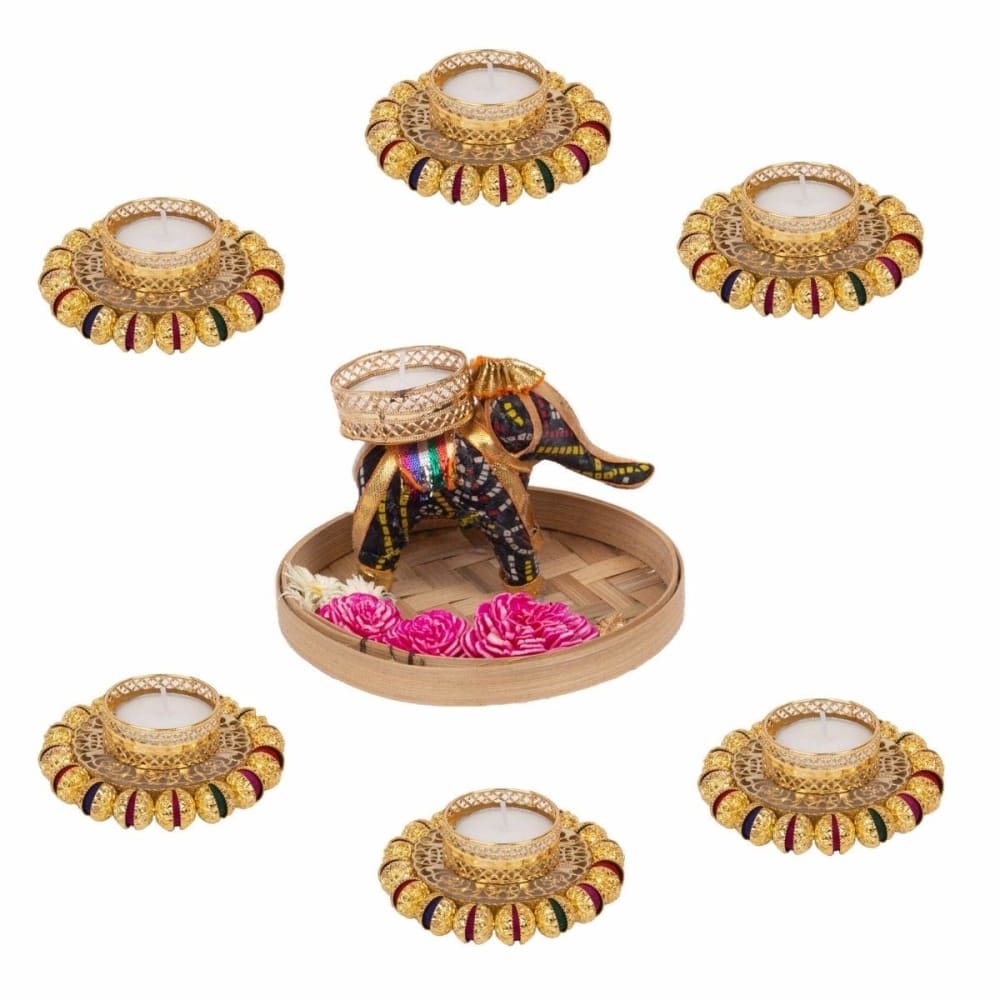AccessHer Diwali Decor Tealight Candle Holder Telight Candle