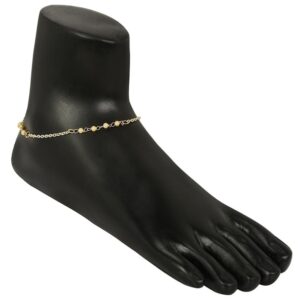 Elegant Pearl Chain Designer Gold Plated Anklet
