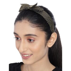 Embroidered Hairband With Knot-HB0221RR96B