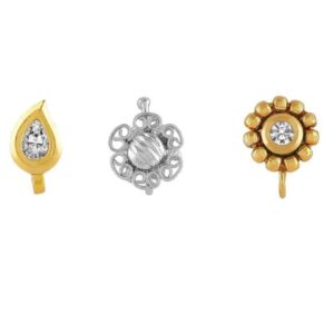 Ethnic and Stylish Nose Pins Pack of 3 for Women