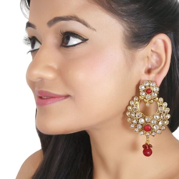 Ethnic Antique gold shaped stud earrings- ACERJM966GW