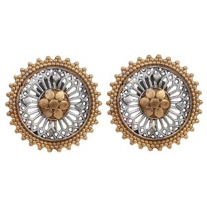 Ethnic Dual Plated Oxidized Stud Earrings for Women