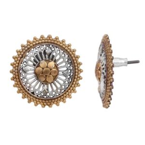 Ethnic Dual Plated Oxidized Stud Earrings for Women