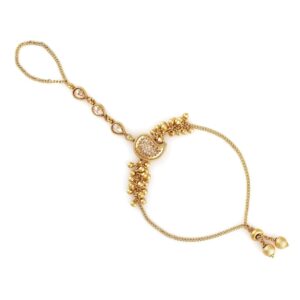 Ethnic gold haathphool/ring bracelet for women