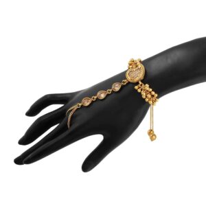 Ethnic gold haathphool/ring bracelet for women