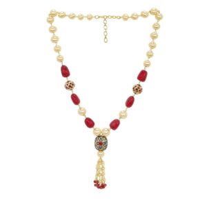Ethnic Meenakari Beads and Pearls Long Necklace for Women