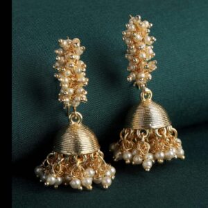 Ethnic Pearl Embellished Jhumki Earrings for Women