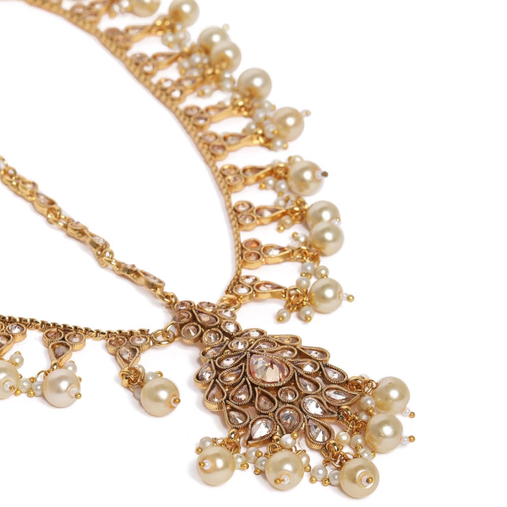 AccessHer Gold-Plated Antique Embellished with pearls Maatha