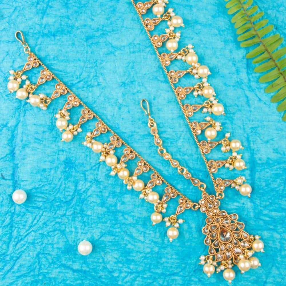 AccessHer Gold-Plated Antique Embellished with pearls Maatha