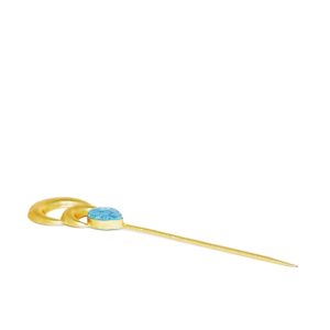 Gold-Toned & Blue Agate Embellished Hairstick