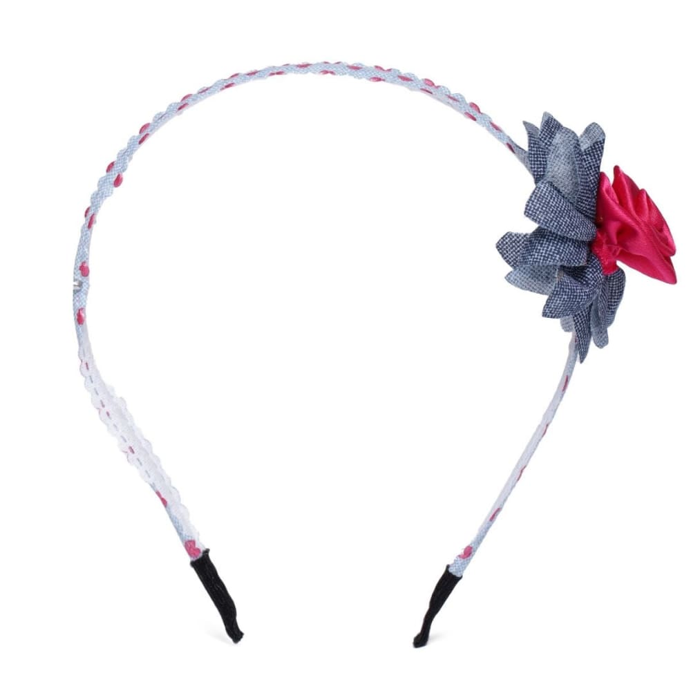 Floral Hariband With Polka Dot-HB0221RR90BP