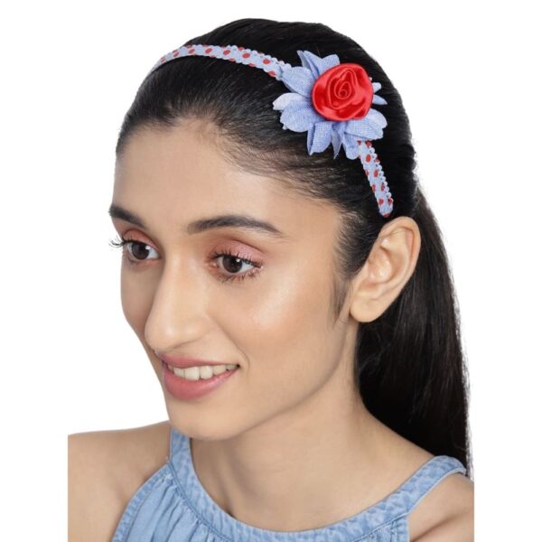 Floral Hariband With Polka Dot-HB0221RR90BR1