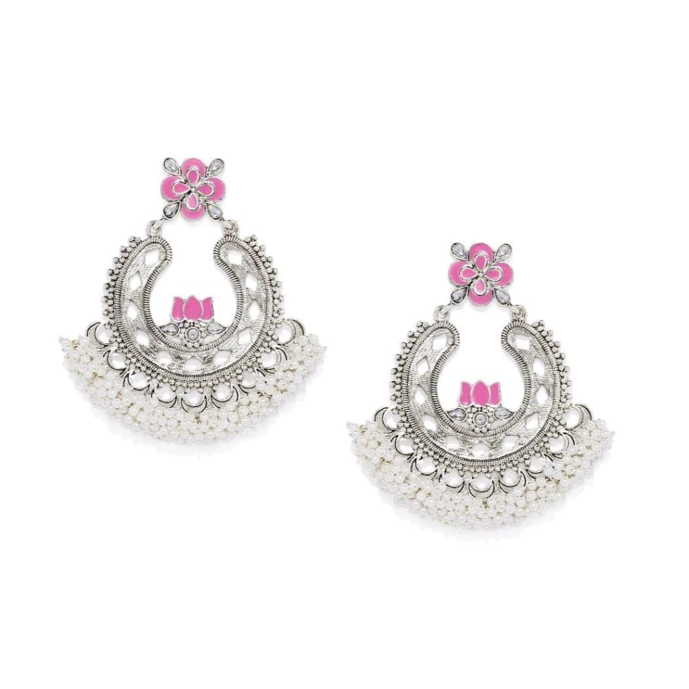 german-silver-lotus-motif-statement-chaandbali-earrings