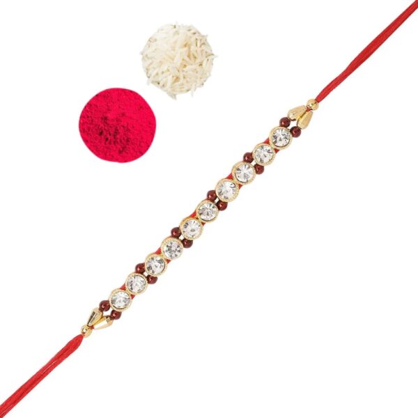Gift Set of 5 with Rakhis Pack of 3 Peacock Design Thali &