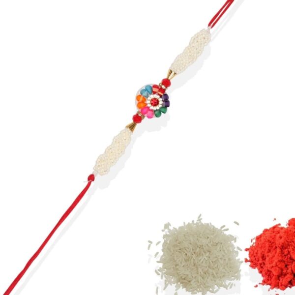 Gift Set of 5 with Rakhis Pack of 3 Peacock Design Thali &