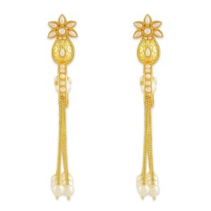 Gold Color Brass Material Designer earrings