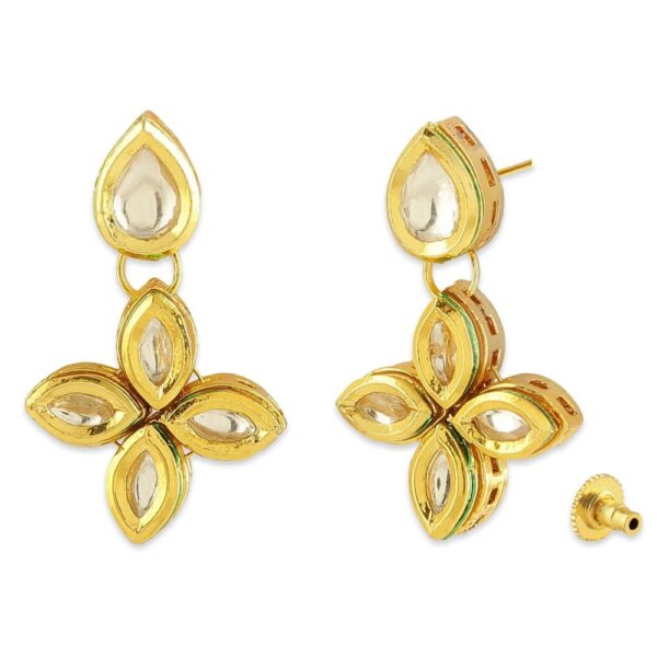 AccessHer Gold Color Brass Material Viland Kundan Earrings - access-her