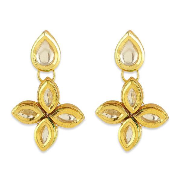 AccessHer Gold Color Brass Material Viland Kundan Earrings - access-her