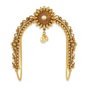 Traditional Multicolor Gold Plated Delicate Rhinestone Studded South Indian Vanki/Armlet/Bajubandh for Women