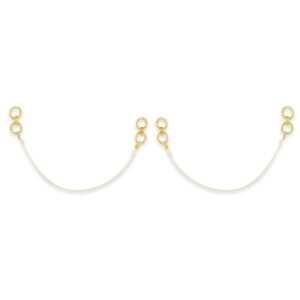 Gold Color Transparent Elastic Earrings Support Ear Chains for Women (Pack of 2)