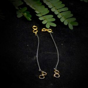 Gold Color Transparent Elastic Earrings Support Ear Chains for Women (Pack of 4)