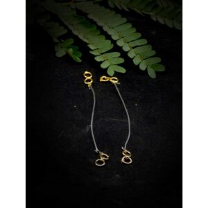 Gold Color Transparent Elastic Earrings Support Ear Chains Pack of 6 for Women
