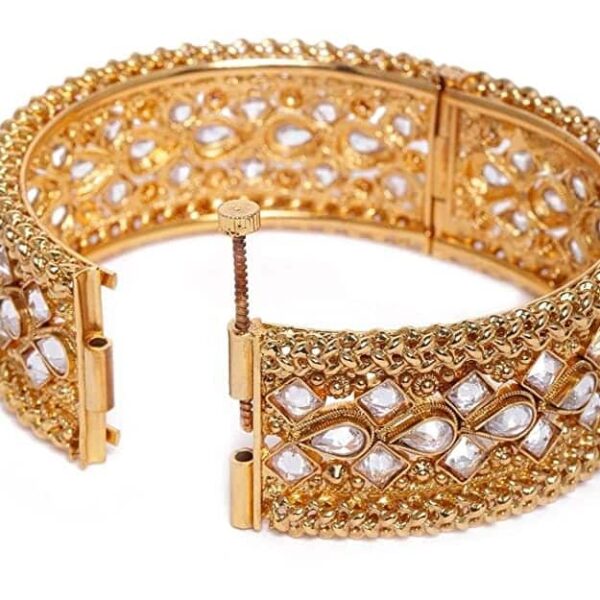 Gold Plated American Diamond Studded Bangles Set of 2