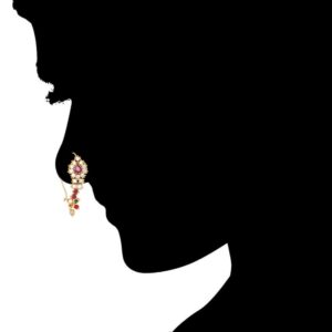 Gold Plated American Diamond Studded Traditional Nose Pin Nath for Women