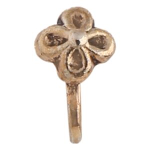 Gold Plated Antique Flower shaped Nose Pin for Women