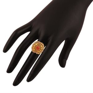 Gold Plated Antique Ruby  Finger Ring for Women