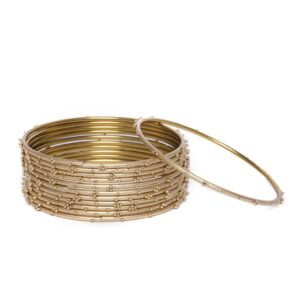 Gold Plated Bangles Set of 12 for Women