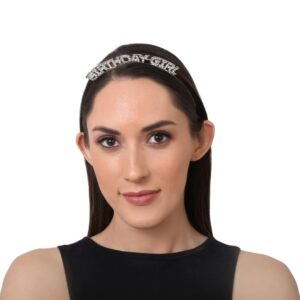 Gold Plated Birthday Girl Embellished with Rhinestones Hairband Crown for Women