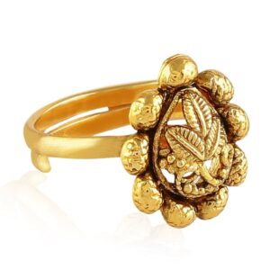 Gold Plated Drop Design Floral Toe Rings for Women