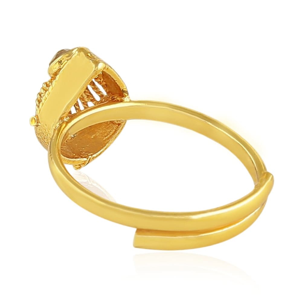 TOR0518KJ9759G6 -AccessHer Gold Color Copper Material Tilak shaped Toe ring - access-her