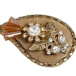 Gold Plated Drop Shape Design Saree Pin/ Brooch for Women and Men