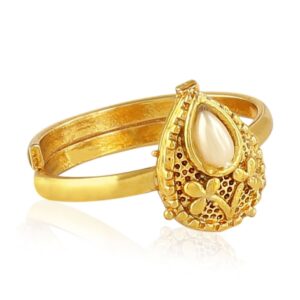 Gold Plated Drop Shape Filigree Toe Rings for Women