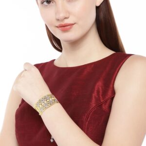 Gold Plated Dual Tone Adjustable Bracelet for Women