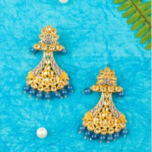 Gold Plated Enamel Kundan Earrings For women And Girls