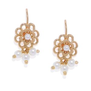 Gold Plated Filigree Flower Shaped Bugadi Ear cuffs for Women