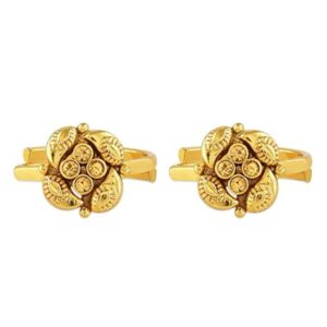 Gold Plated Floral Handcrafted Adjustable Toe Rings Pack of 3 for Women