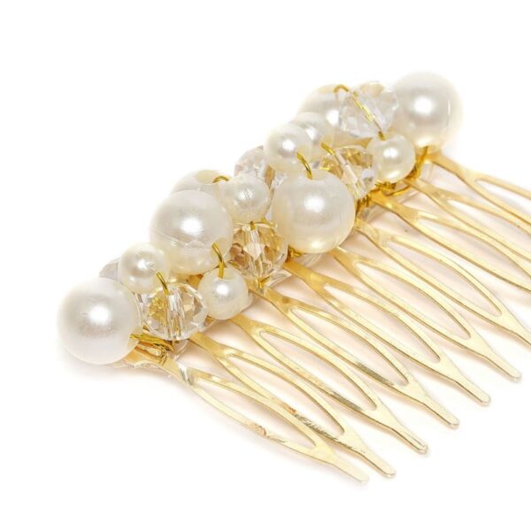 Gold Plated Beaded Comb Pin-CP0221RR84GW