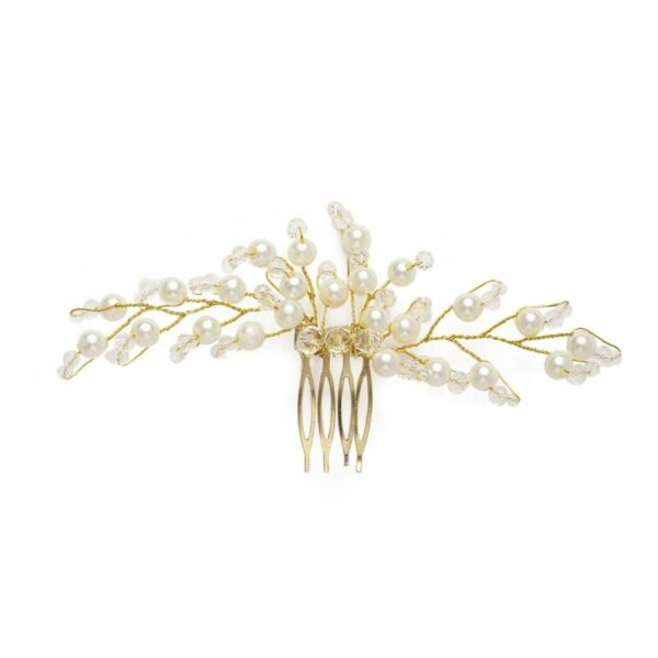 Gold Plated Beaded Tiara-TR0221RR84GLCT