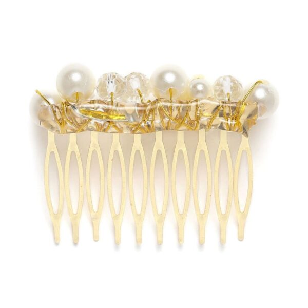Gold Plated Beaded Comb Pin-CP0221RR84GW