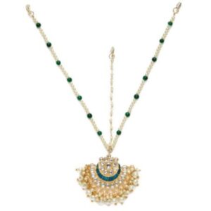 Gold Plated Kundan and Enamel Embellished Traditional Mathapatti for Women
