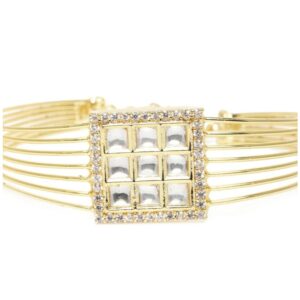 Gold plated Kundan Cuff Bracelet for Women