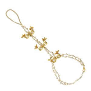 Gold Plated Kundan Hathphhol/ Ring Bracelet for Women
