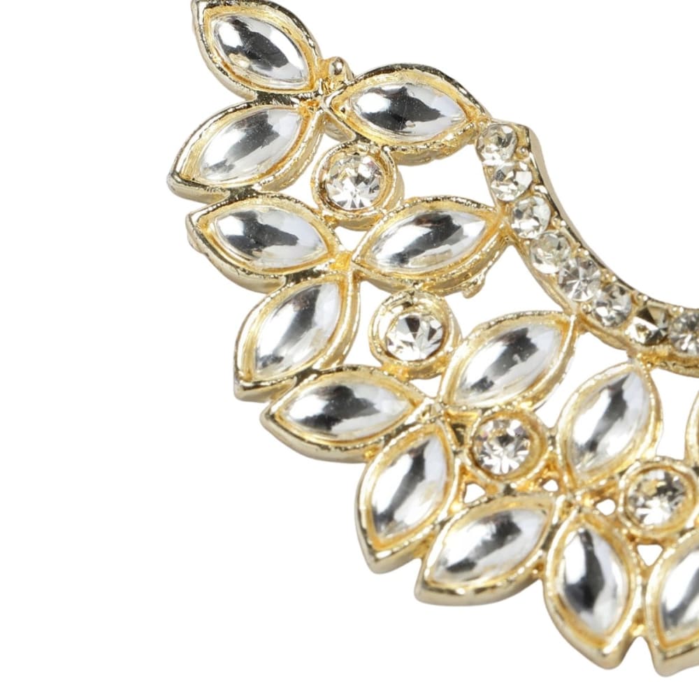 Gold-Plated Kundan Jewellery stylish fancy Earrings for