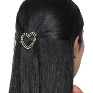 Gold Plated Metallic Different Shape Hair Pins Pack of 6 for Women